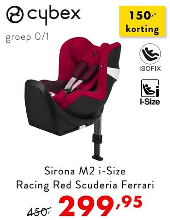 Promoties Sirona m2 i-size racing red scuderia ferrari - Cybex - Geldig van 12/01/2019 tot 18/01/2019 bij Baby & Tiener Megastore