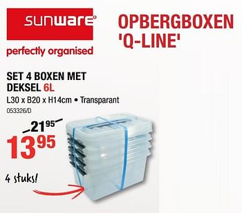 Promoties Set 4 boxen met deksel - Sunware - Geldig van 10/01/2019 tot 27/01/2019 bij HandyHome