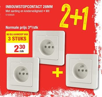 Promoties Inbouwstopcontact 28mm - Huismerk - HandyHome - Geldig van 10/01/2019 tot 27/01/2019 bij HandyHome