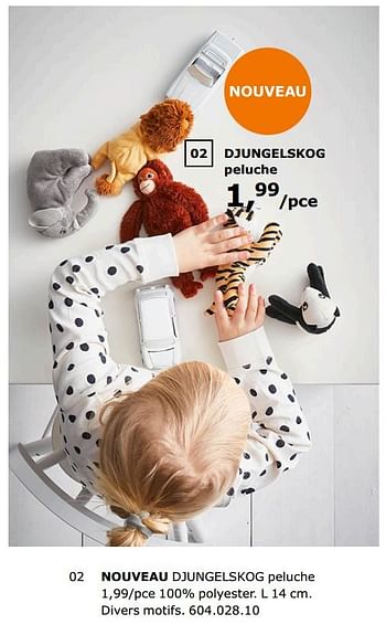 Promotions Djungelskog peluche - Produit maison - Ikea - Valide de 23/11/2018 à 31/07/2019 chez Ikea
