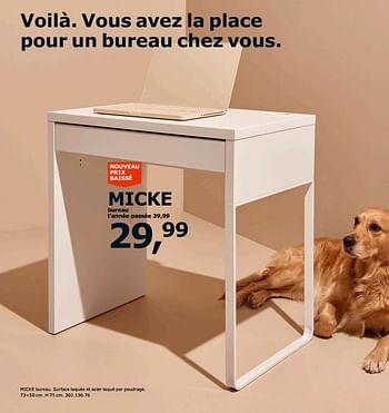Promotions Micke bureau - Produit maison - Ikea - Valide de 23/11/2018 à 31/07/2019 chez Ikea