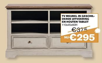 Promoties Tv meubel in geschilderde uitvoering en houten tablethuismerk - Huismerk - Sarah Mo - Geldig van 01/01/2019 tot 31/01/2019 bij Sarah Mo
