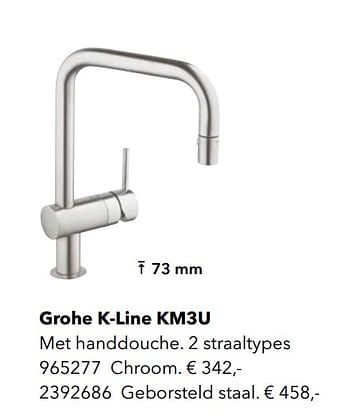 Promoties Uitrekbare keukenkraan grohe k-line km3u chroom - Grohe - Geldig van 01/01/2019 tot 31/12/2019 bij Kvik Keukens