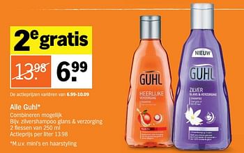 Promoties Guhl zilvershampoo glans + verzorging - Guhl - Geldig van 14/01/2019 tot 20/01/2019 bij Albert Heijn