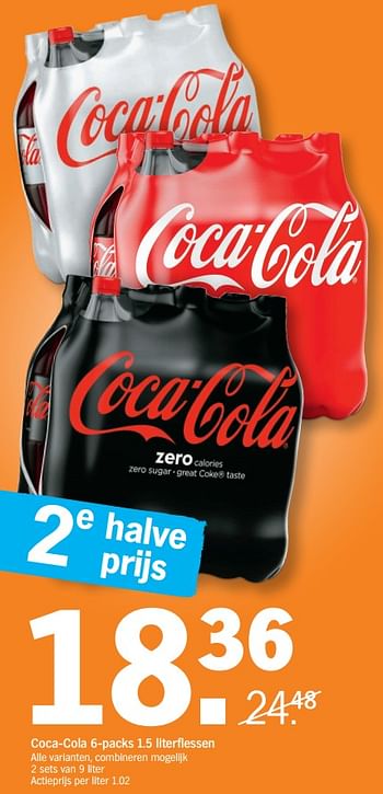 Promoties Coca-cola 6-packs 1.5 literflessen - Coca Cola - Geldig van 14/01/2019 tot 20/01/2019 bij Albert Heijn