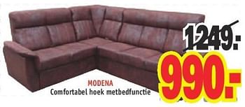 Promoties Modena comfortabel hoek metbedfunctie - Huismerk - Belga Meubel - Geldig van 03/01/2019 tot 31/01/2019 bij Belga Meubel