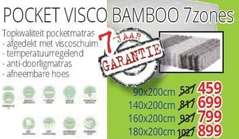Promoties Pocket visco bamboo 7zones pocketmatras - Huismerk - Belga Meubel - Geldig van 03/01/2019 tot 31/01/2019 bij Belga Meubel