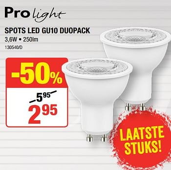 Promoties Spots led gu10 duopack - Prolight - Geldig van 10/01/2019 tot 27/01/2019 bij HandyHome