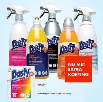 Promoties Rvs reiniger - Dasty - Geldig van 14/01/2019 tot 26/01/2019 bij Wibra