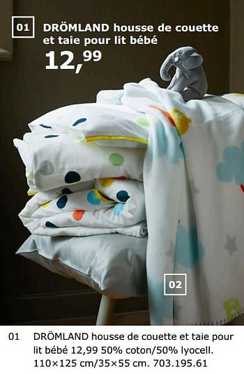 Promotion Ikea Dromland Housse De Couette Et Taie Pour Lit Bebe Produit Maison Ikea Menage Valide Jusqua 4 Promobutler