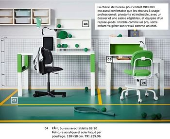 Promotions Påhl bureau avec tablette - Produit maison - Ikea - Valide de 23/11/2018 à 31/07/2019 chez Ikea