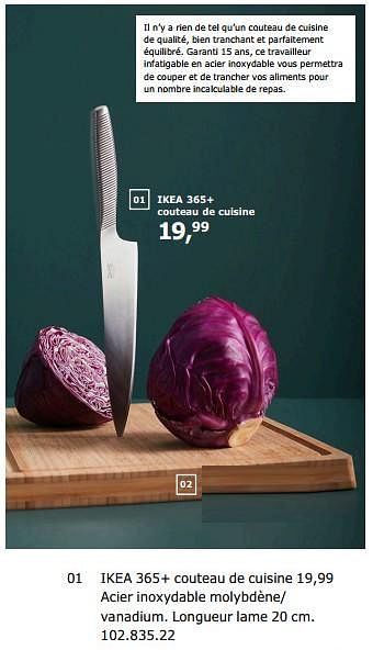 Promotions Ikea 365+ couteau de cuisine - Produit maison - Ikea - Valide de 23/11/2018 à 31/07/2019 chez Ikea