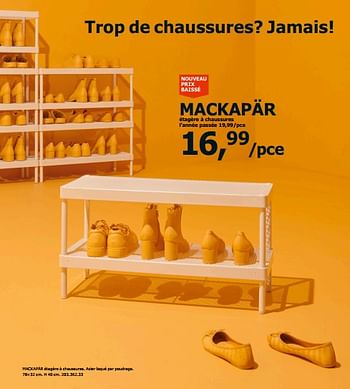 Promotions Mackapär étagère à chaussures - Produit maison - Ikea - Valide de 23/11/2018 à 31/07/2019 chez Ikea