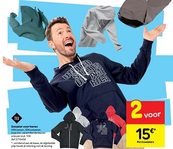 Promoties Sweater voor heren - Tex - Geldig van 10/01/2019 tot 22/01/2019 bij Carrefour