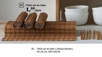 Promotions Toga set de table - Produit maison - Ikea - Valide de 23/11/2018 à 31/07/2019 chez Ikea
