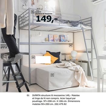 Promotions Svärta structure lit mezzanine - Produit maison - Ikea - Valide de 23/11/2018 à 31/07/2019 chez Ikea