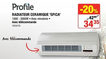 Promotions Profile radiateur ceramique spica - Profile - Valide de 10/01/2019 à 27/01/2019 chez HandyHome