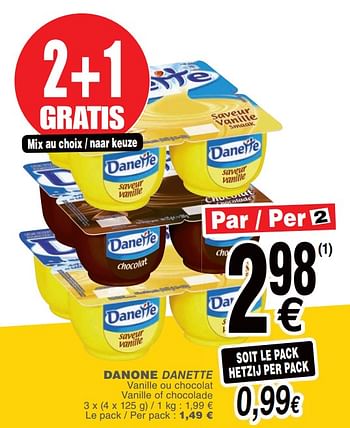Promoties Danone danette - Danone - Geldig van 15/01/2019 tot 21/01/2019 bij Cora