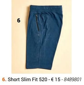 Promoties Short slim fit 520 - Domyos - Geldig van 01/01/2019 tot 22/03/2019 bij Decathlon