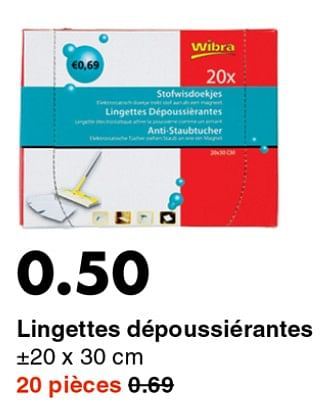 Promotions Lingettes dépoussiérantes - Produit maison - Wibra - Valide de 14/01/2019 à 26/01/2019 chez Wibra