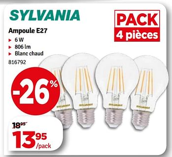 Promotions Ampoule e27 - Sylvania - Valide de 15/01/2019 à 27/01/2019 chez Mr. Bricolage