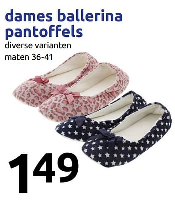 Promoties Dames ballerina pantoffels - Huismerk - Action - Geldig van 16/01/2019 tot 22/01/2019 bij Action