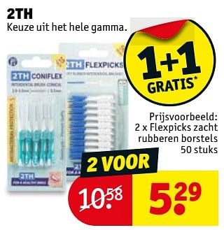 Promoties Flexpicks zacht rubberen borstels - 2TH Picks - Geldig van 15/01/2019 tot 27/01/2019 bij Kruidvat