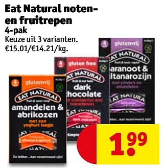 Promoties Eat natural noten en fruitrepen - Eat Natural - Geldig van 15/01/2019 tot 27/01/2019 bij Kruidvat