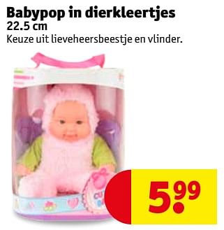 Promoties Babypop in dierkleertjes - Huismerk - Kruidvat - Geldig van 15/01/2019 tot 27/01/2019 bij Kruidvat