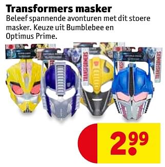 Promoties Transformers masker - Huismerk - Kruidvat - Geldig van 15/01/2019 tot 27/01/2019 bij Kruidvat