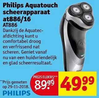Nylon noorden Versterker Philips Philips aquatouch scheerapparaat at886-16 at886 - Promotie bij  Kruidvat