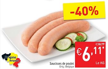 Promotions Saucisses de poulet - Produit maison - Intermarche - Valide de 15/01/2019 à 20/01/2019 chez Intermarche