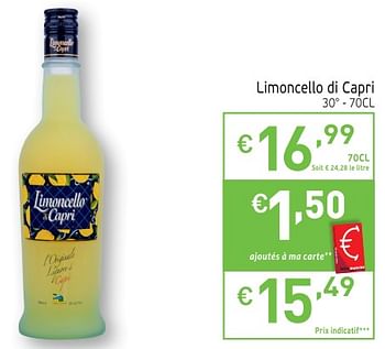 Promoties Limoncello di capri - Limoncello Di Capri  - Geldig van 15/01/2019 tot 20/01/2019 bij Intermarche