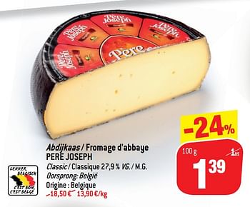 Promoties Abdijkaas - fromage d`abbaye pere joseph - Père Joseph - Geldig van 16/01/2019 tot 22/01/2019 bij Match