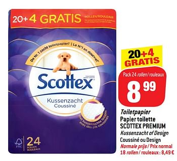 Promotions Toiletpapier papier toilette scottex premium - Scottex - Valide de 16/01/2019 à 22/01/2019 chez Match