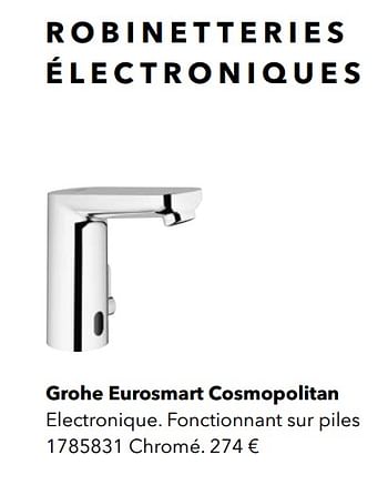 Promotions Grohe eurosmart cosmopolitan - Grohe - Valide de 01/01/2019 à 31/12/2019 chez Kvik Keukens