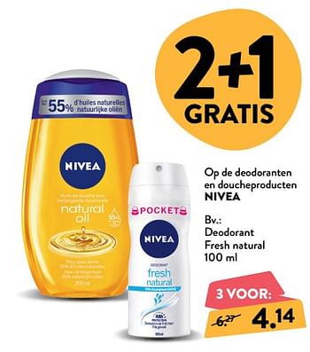 Promoties Deodorant fresh natural - Nivea - Geldig van 16/01/2019 tot 29/01/2019 bij DI
