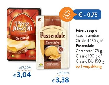 Promoties Père joseph kaas in sneden original of passendale caractère - Père Joseph - Geldig van 16/01/2019 tot 29/01/2019 bij OKay