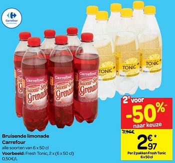 Promoties Fresh tonic - Huismerk - Carrefour  - Geldig van 16/01/2019 tot 28/01/2019 bij Carrefour