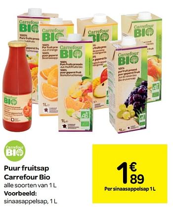 Promoties Sinaasappelsap - Huismerk - Carrefour  - Geldig van 16/01/2019 tot 28/01/2019 bij Carrefour