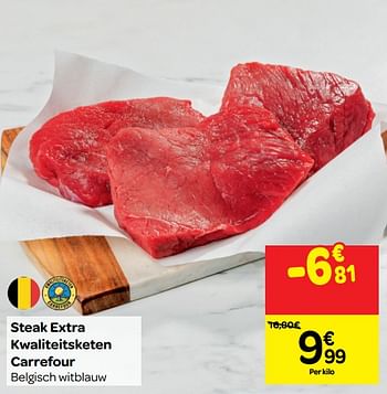 Promotions Steak extra kwaliteitsketen carrefour - Produit maison - Carrefour  - Valide de 16/01/2019 à 28/01/2019 chez Carrefour