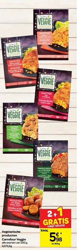 Promoties Vegetarische producten carrefour veggie - Huismerk - Carrefour  - Geldig van 16/01/2019 tot 28/01/2019 bij Carrefour
