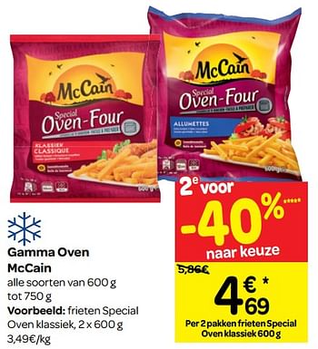 Promoties Frieten special oven klassiek - Mc Cain - Geldig van 16/01/2019 tot 28/01/2019 bij Carrefour