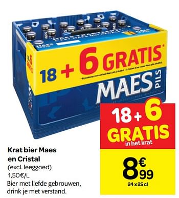 Promoties Krat bier maes en cristal - Cristal - Geldig van 16/01/2019 tot 28/01/2019 bij Carrefour