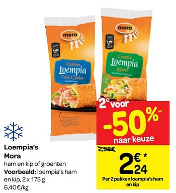 Promoties Loempia`s ham en kip - Mora - Geldig van 16/01/2019 tot 28/01/2019 bij Carrefour