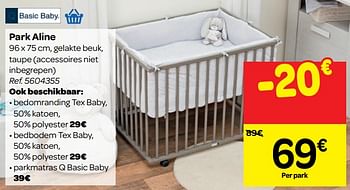 Promoties Park aline - Basic Baby - Geldig van 16/01/2019 tot 28/01/2019 bij Carrefour