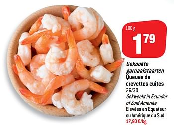 Promoties Gekookte garnaalstaarten queues de crevettes cuites - Huismerk - Match - Geldig van 16/01/2019 tot 22/01/2019 bij Match