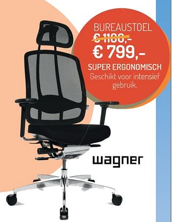 Promoties Bureaustoel - Wagner - Geldig van 03/01/2019 tot 31/01/2019 bij Meubelen Jonckheere