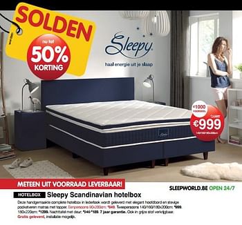 Promoties Sleepy scandinavian hotelbox - Sleepy - Geldig van 03/01/2019 tot 31/01/2019 bij Sleepworld
