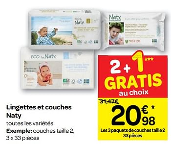 Promotions Lingettes et couches naty - Naty - Valide de 16/01/2019 à 28/01/2019 chez Carrefour